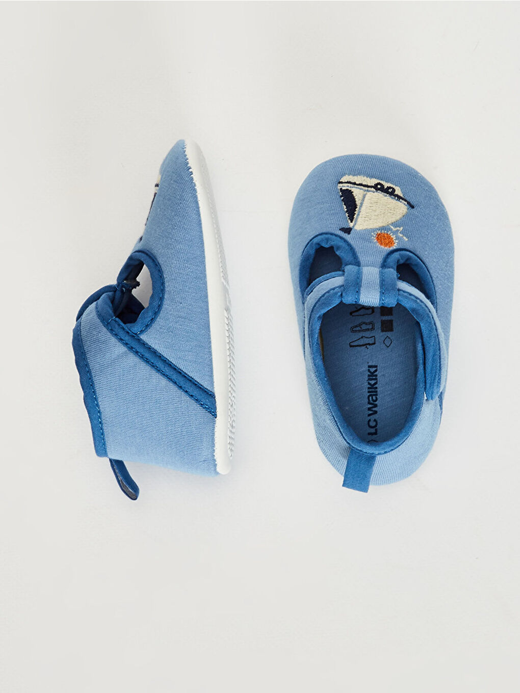 Mavi Erkek Bebek Cırt Cırtlı Bez Yürüme Öncesi Ayakkabı 