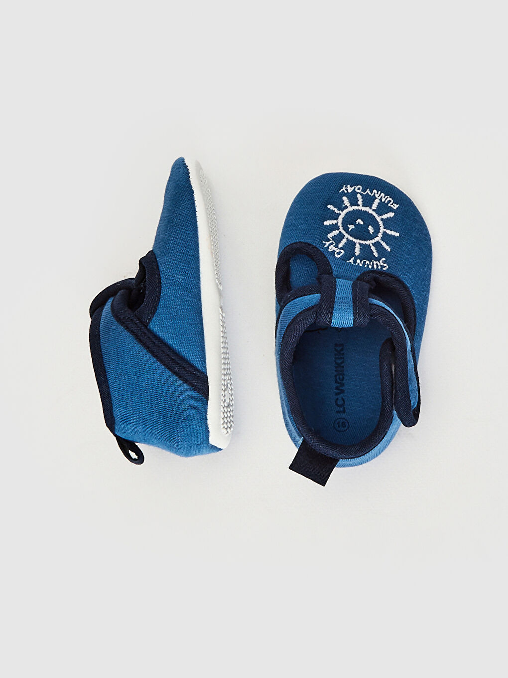 Mavi Erkek Bebek Cırt Cırtlı Bez Yürüme Öncesi Ayakkabı -6