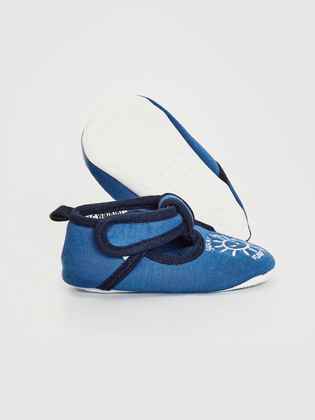 Mavi Erkek Bebek Cırt Cırtlı Bez Yürüme Öncesi Ayakkabı -7