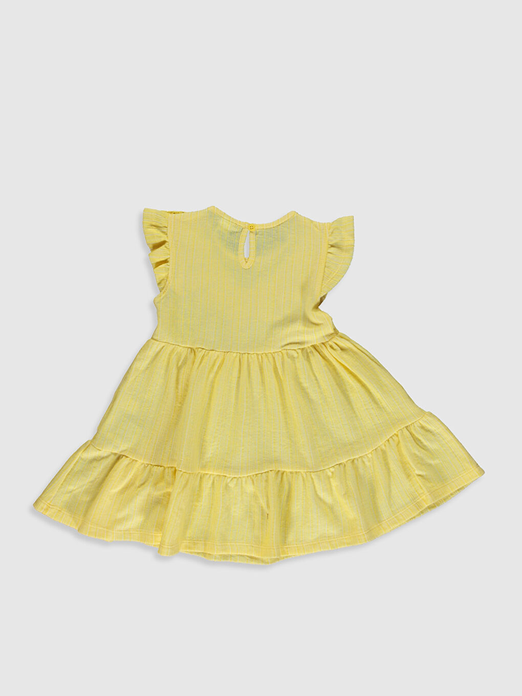 Sarı Kısa Kollu Kız Bebek Elbise-1