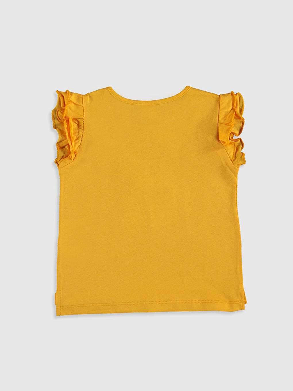 Turuncu Bisiklet Yaka Kısa Kollu Kız Bebek Tişört-1