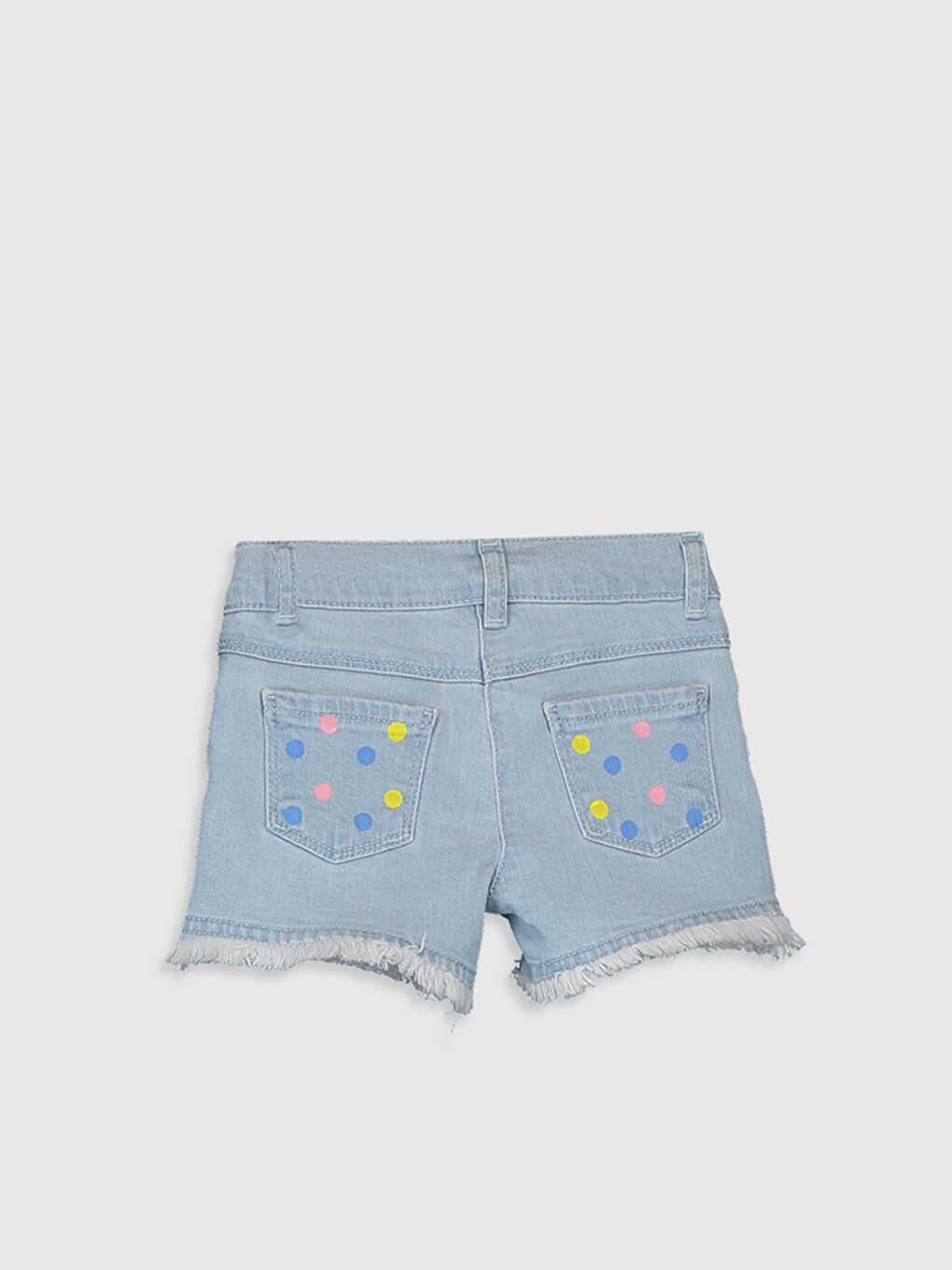 İndigo Standart Kalıp Kız Bebek Jean Şort-1