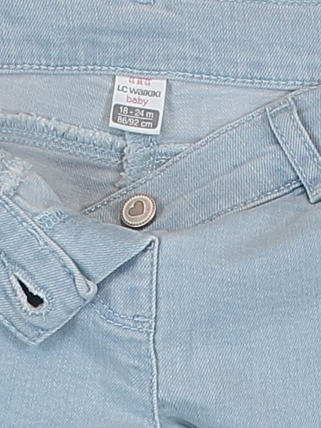 İndigo Standart Kalıp Kız Bebek Jean Şort-2