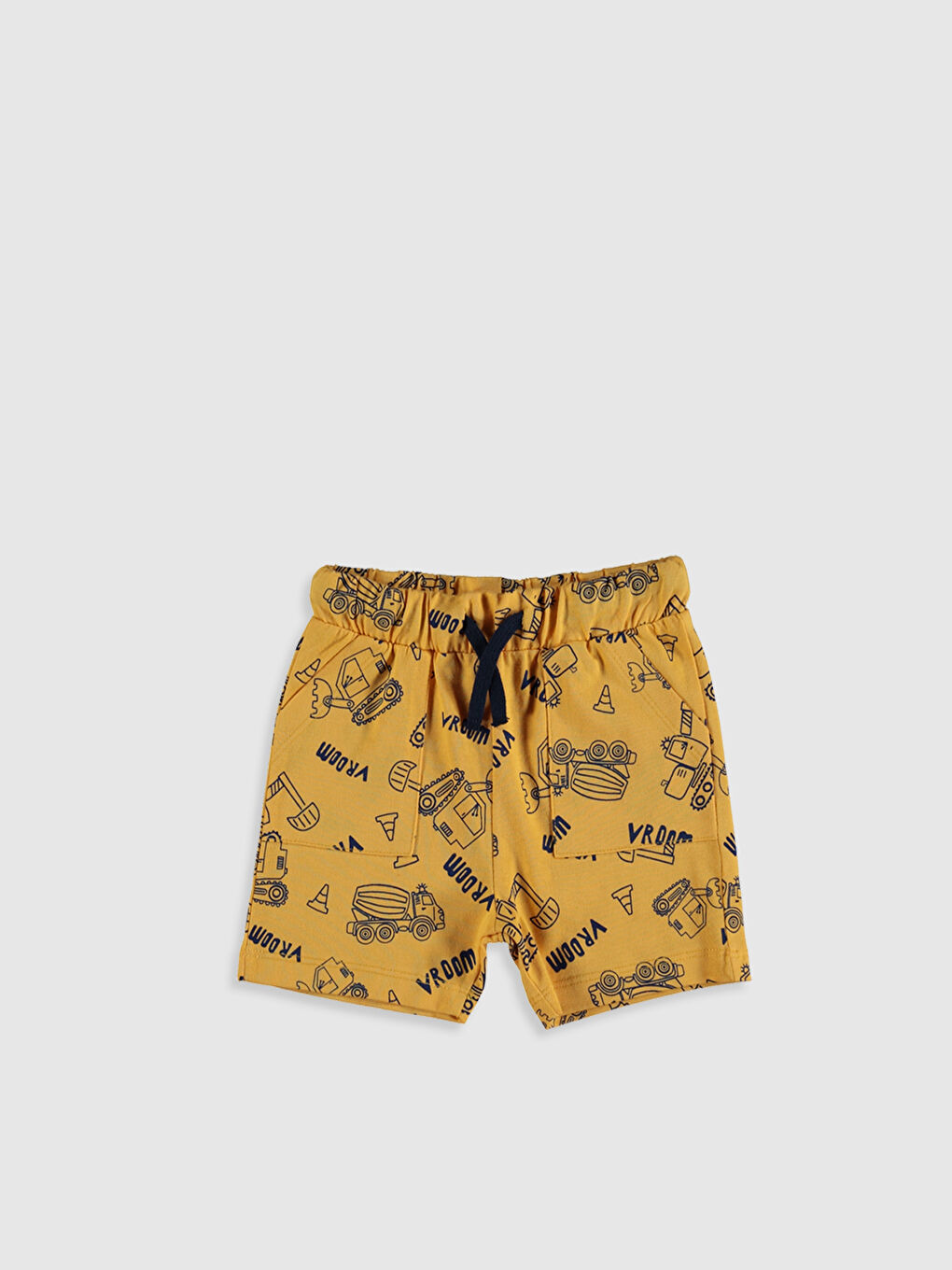 Lacivert Hakim Yaka Kısa Kol Erkek Bebek Tişört ve Şort 2'li-3