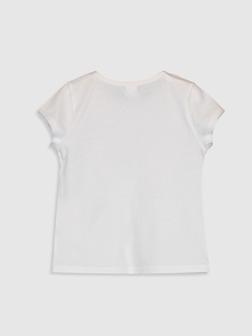 Beyaz Bisiklet Yaka Kısa Kollu Atatürk İmza Baskılı Kız Bebek Tişört-1