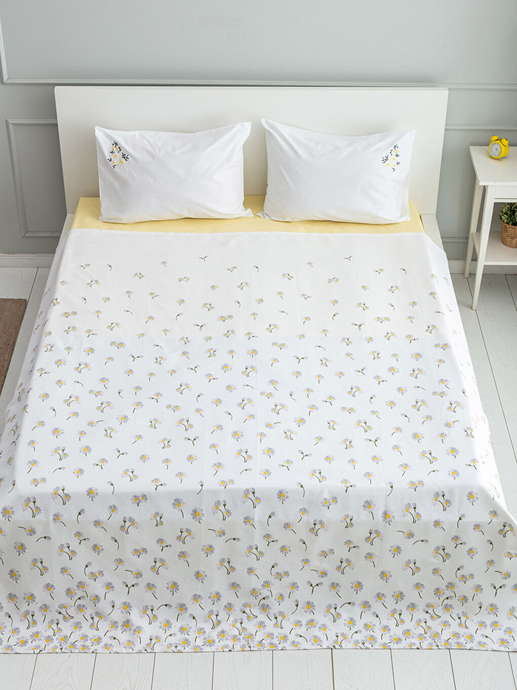 Couvre-lit piqué double JAUNE-1