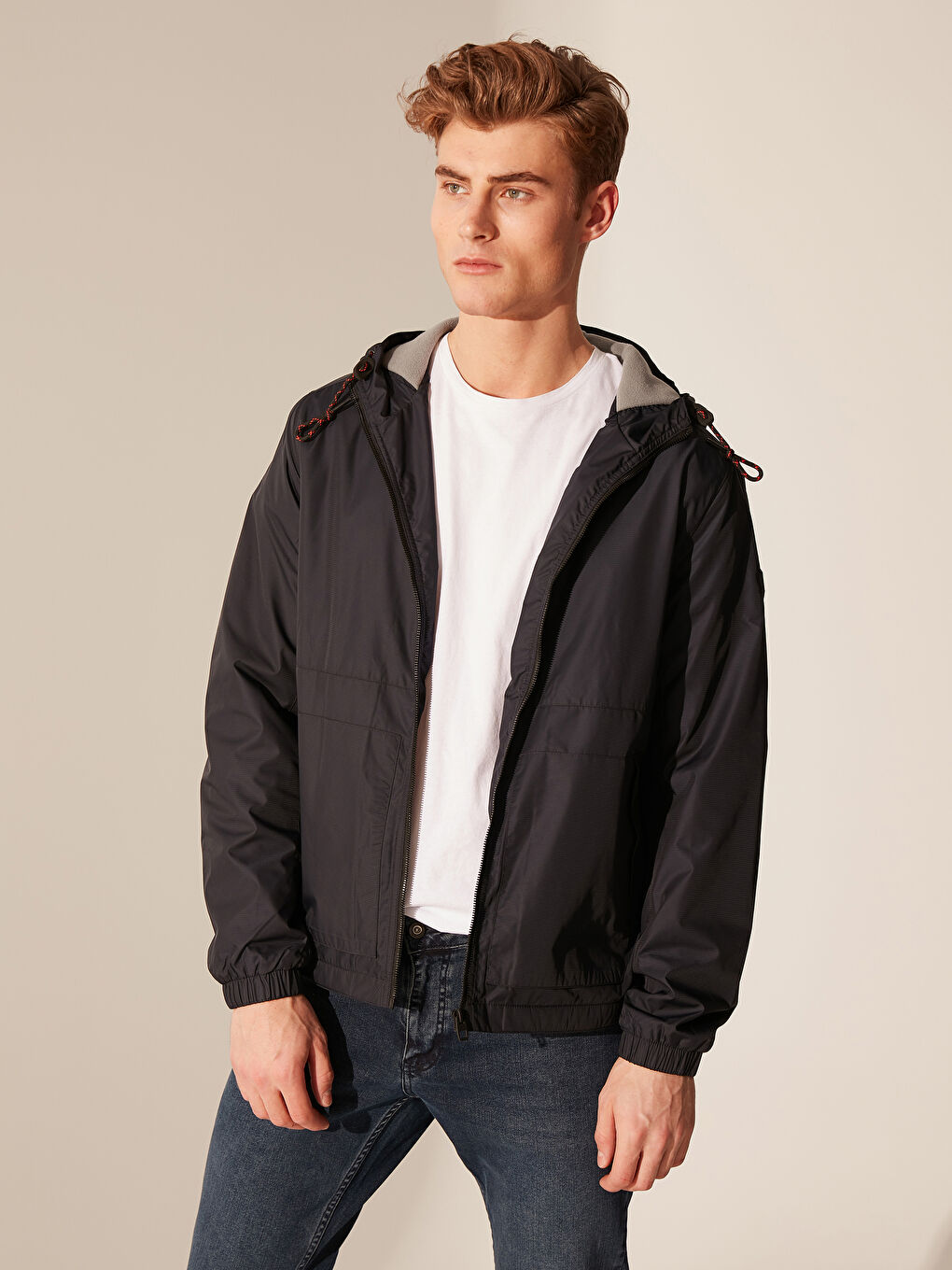Standard Fit Hooded Thin Men's Raincoat