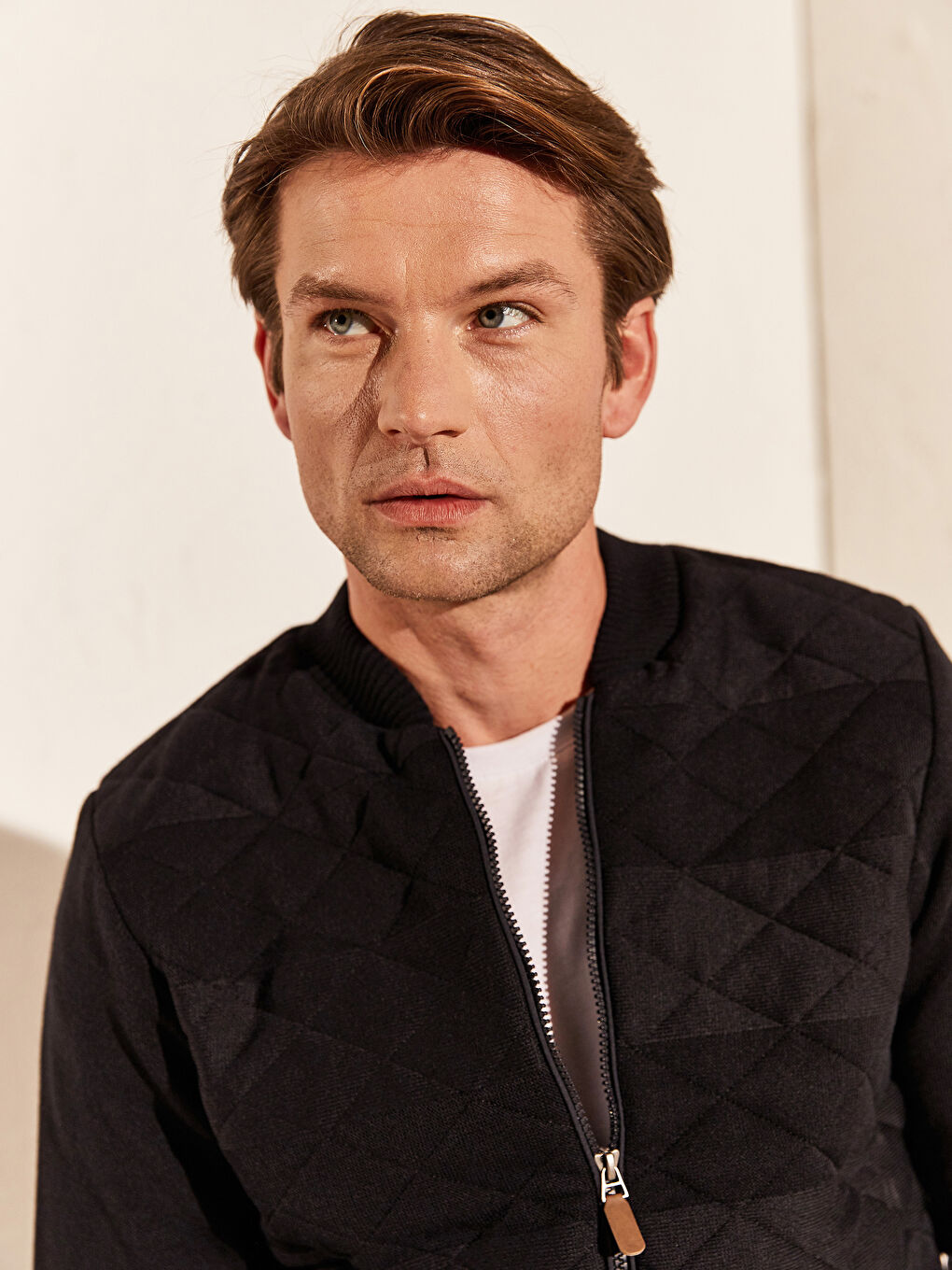 Lacivert Standart Kalıp Kolej Yaka Erkek Hırka-2