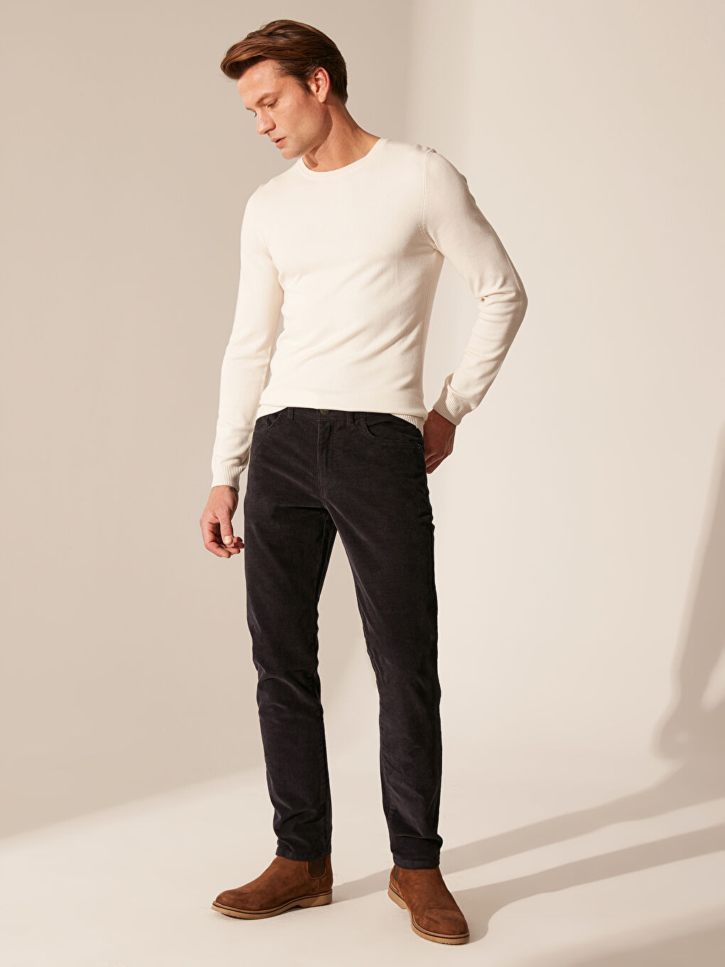 Lacivert Kadife Erkek Pantolon