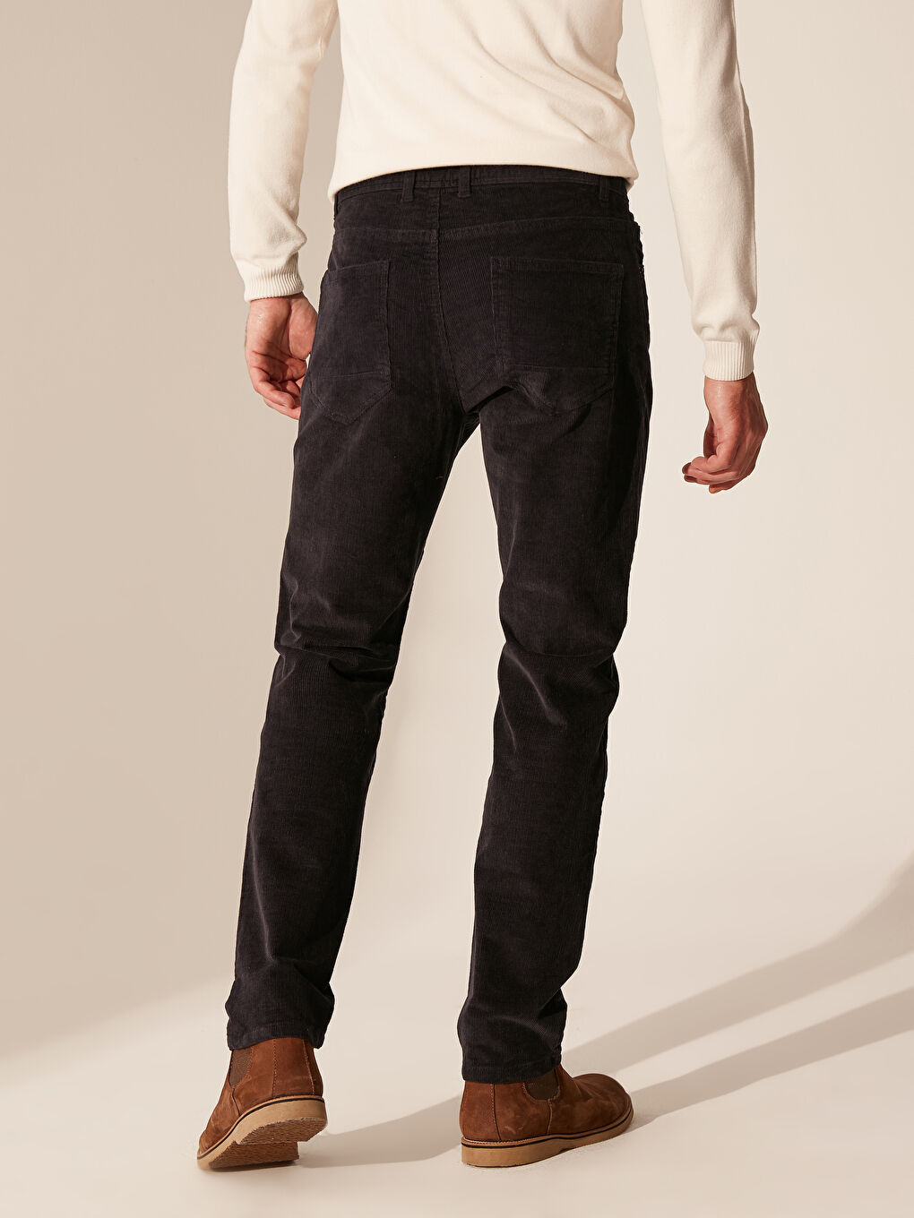 Lacivert Kadife Erkek Pantolon-3