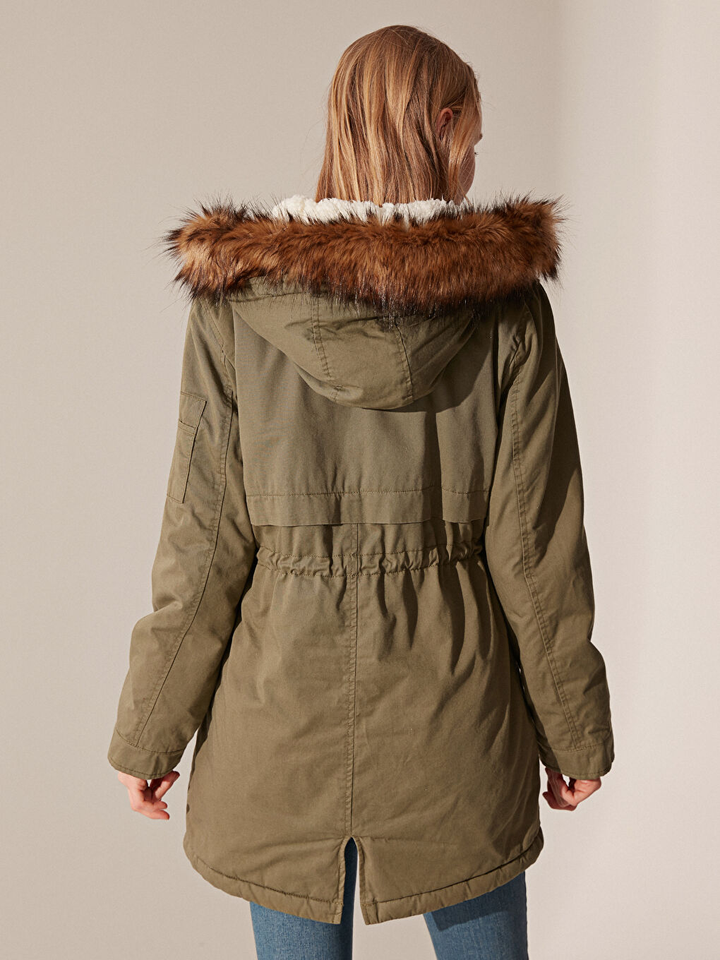 Women's Parka with Hooded Straight Long Sleeve Thick-3