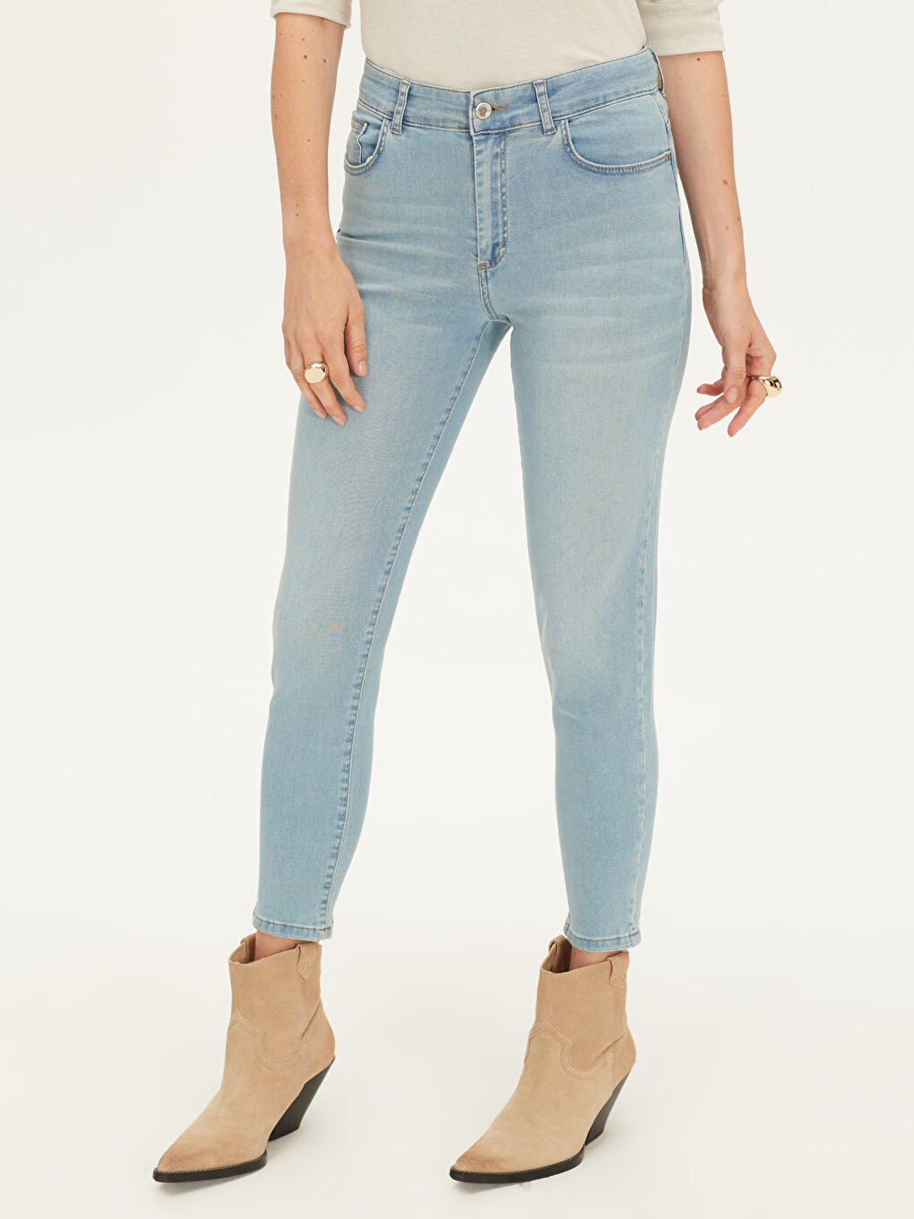 İndigo Jüpiter Süper Skinny Fit Kadın Jean Pantolon-10