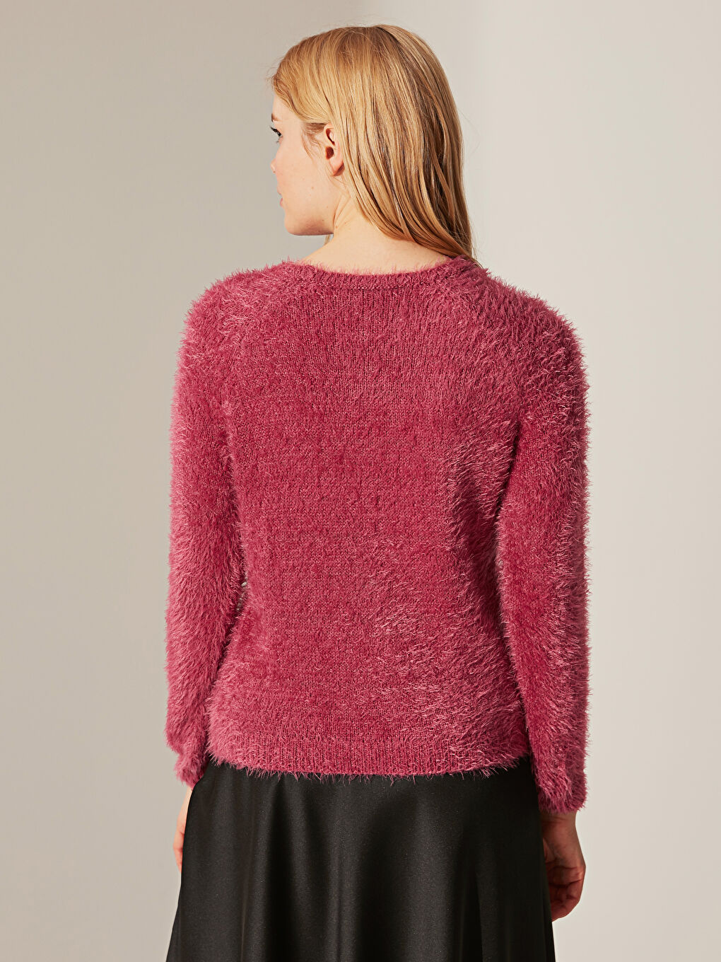 Свитер Женский Трикотажный С Круглым Вырезом И Длинными Рукавами Стандартного Кроя-2