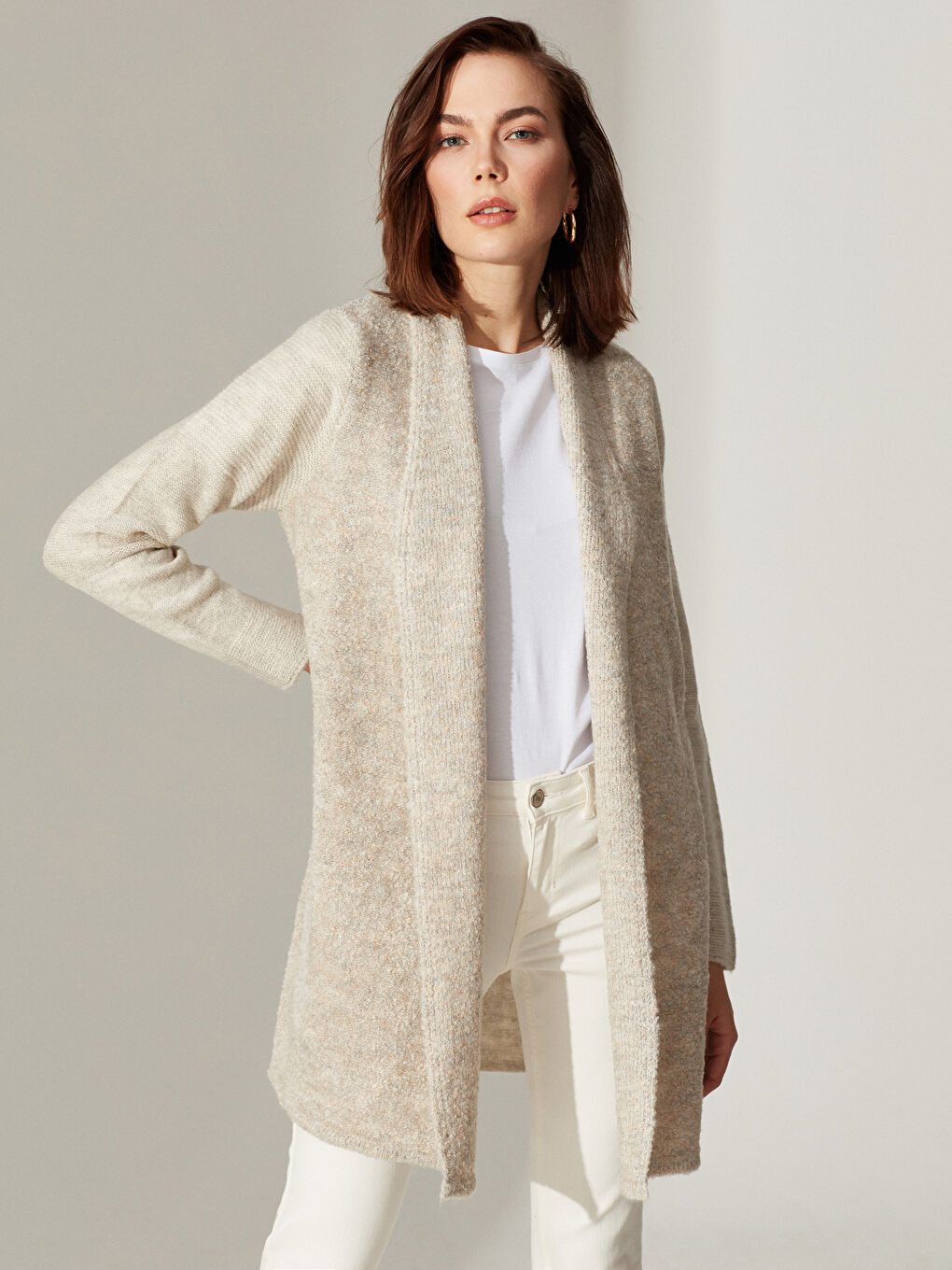 Текстурований кардиган з шальовим коміром і довгим рукавом для жінок