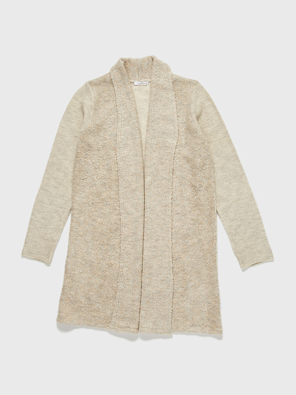 Текстурований кардиган з шальовим коміром і довгим рукавом для жінок-1