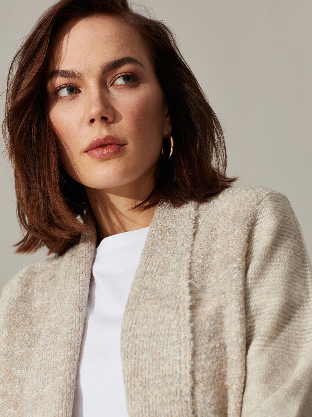 Текстурований кардиган з шальовим коміром і довгим рукавом для жінок-5