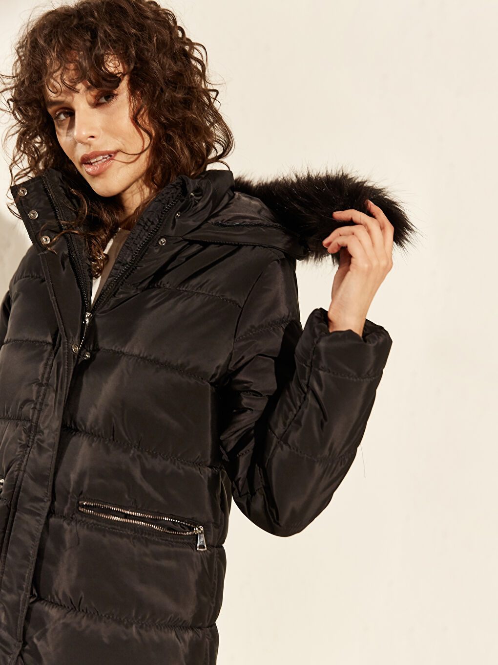 بالطو نسائي طويل كم طويل بكابوش-4