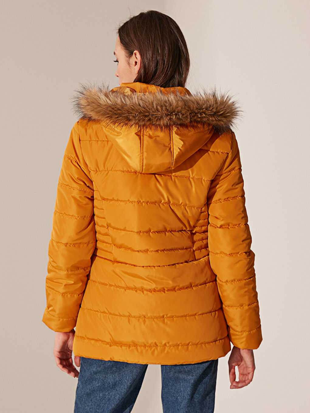 Women's Down Jacket With Hooded Long Sleeve-4