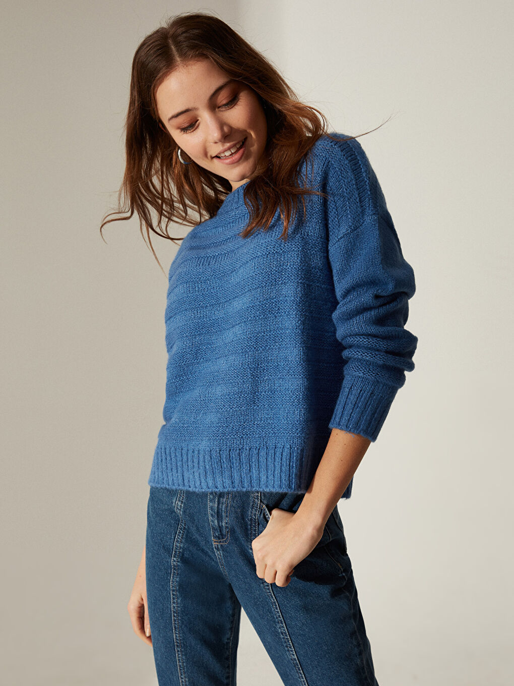 LCW Vision Crew Neck Long Sleeve Women's Sweater -0W6229Z8-CVB