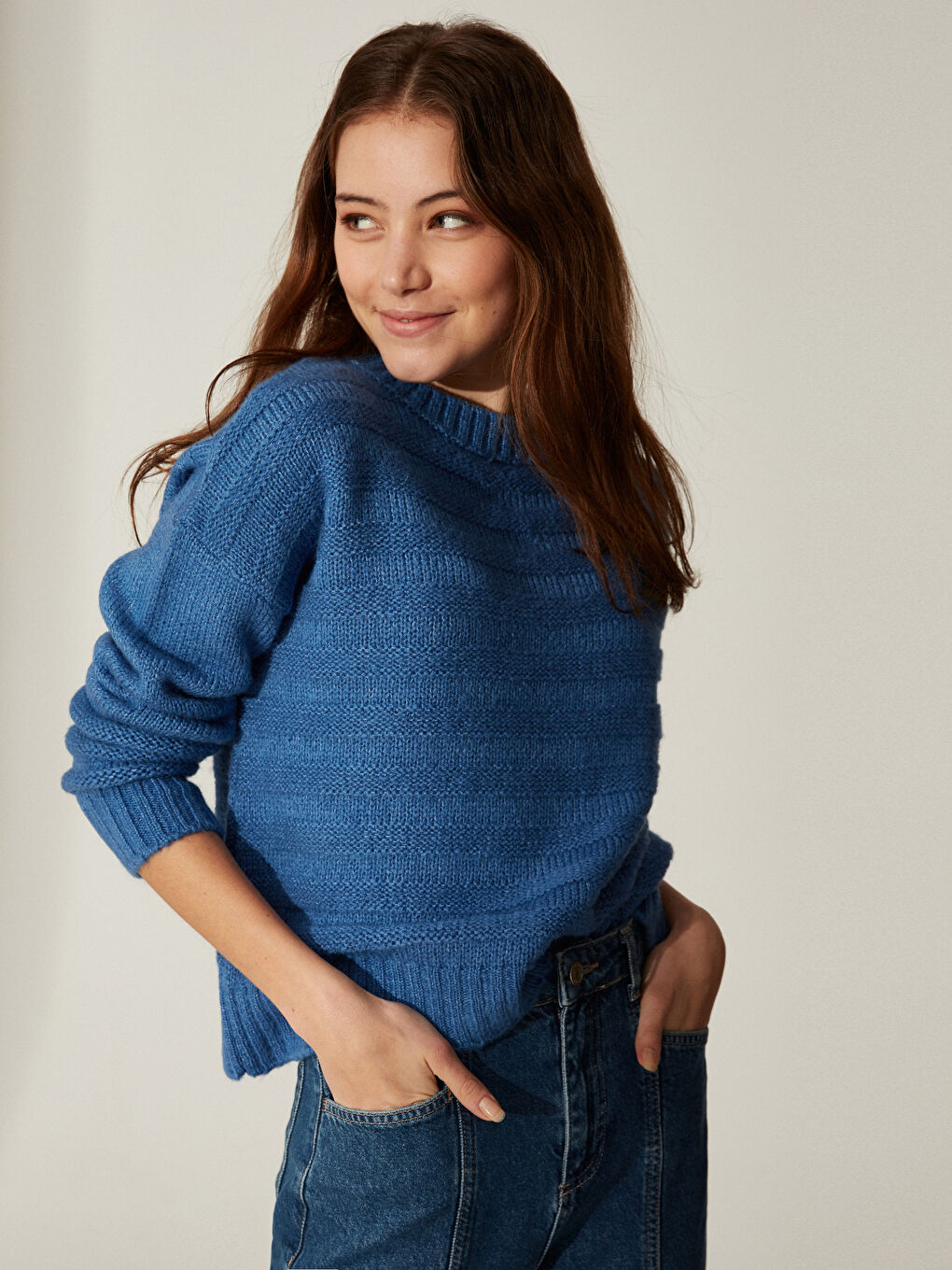 LCW Vision Crew Neck Long Sleeve Women's Sweater -0W6229Z8-CVB