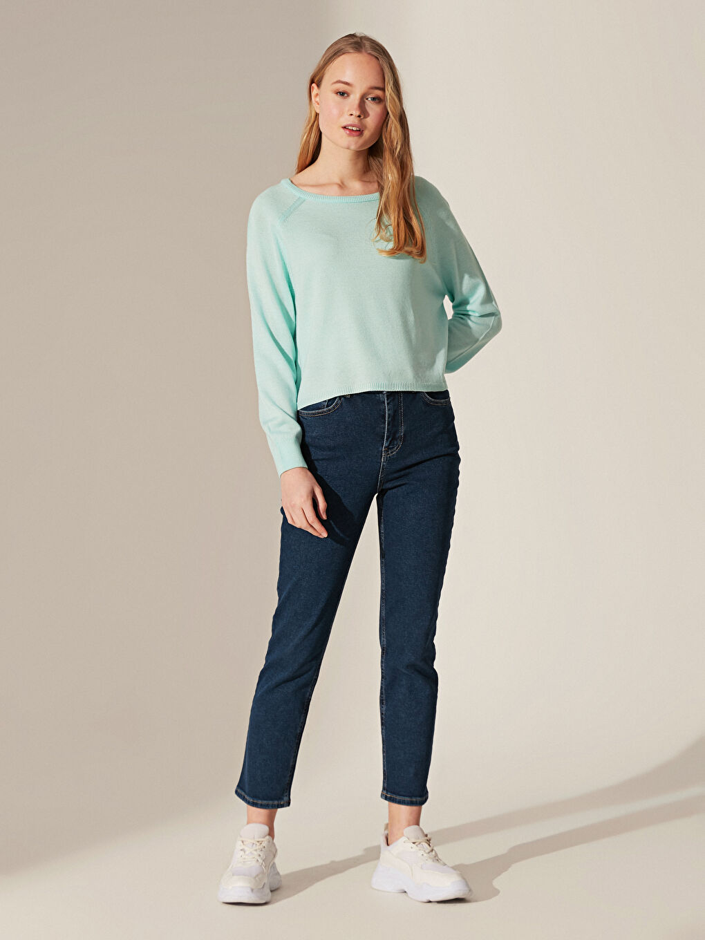 Свитер с длинным рукавом и вырезом лодочкой для женщин-2