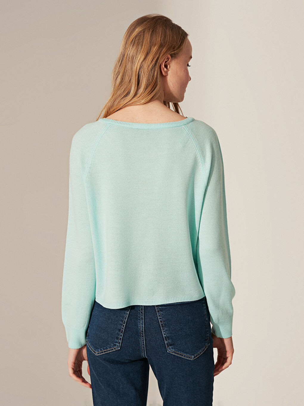 Свитер с длинным рукавом и вырезом лодочкой для женщин-3