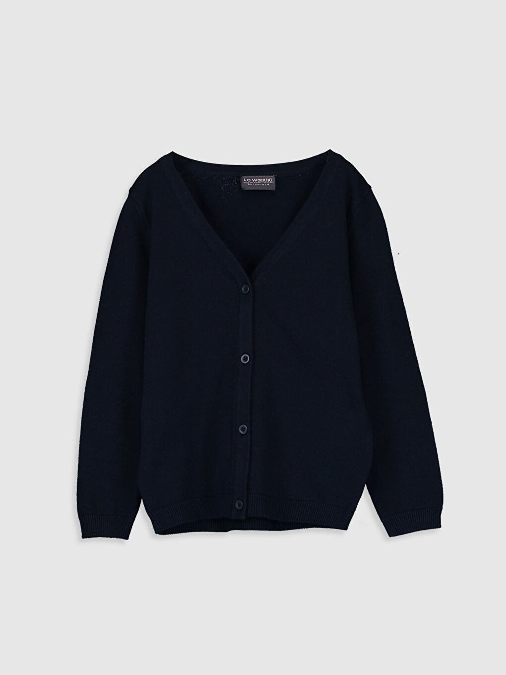 Lacivert Uzun Kollu Kız Çocuk Hırka