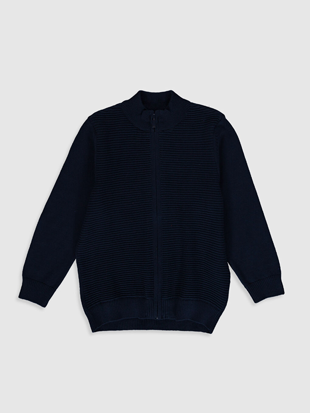 Lacivert Dik Yaka Uzun Kollu Erkek Çocuk Hırka