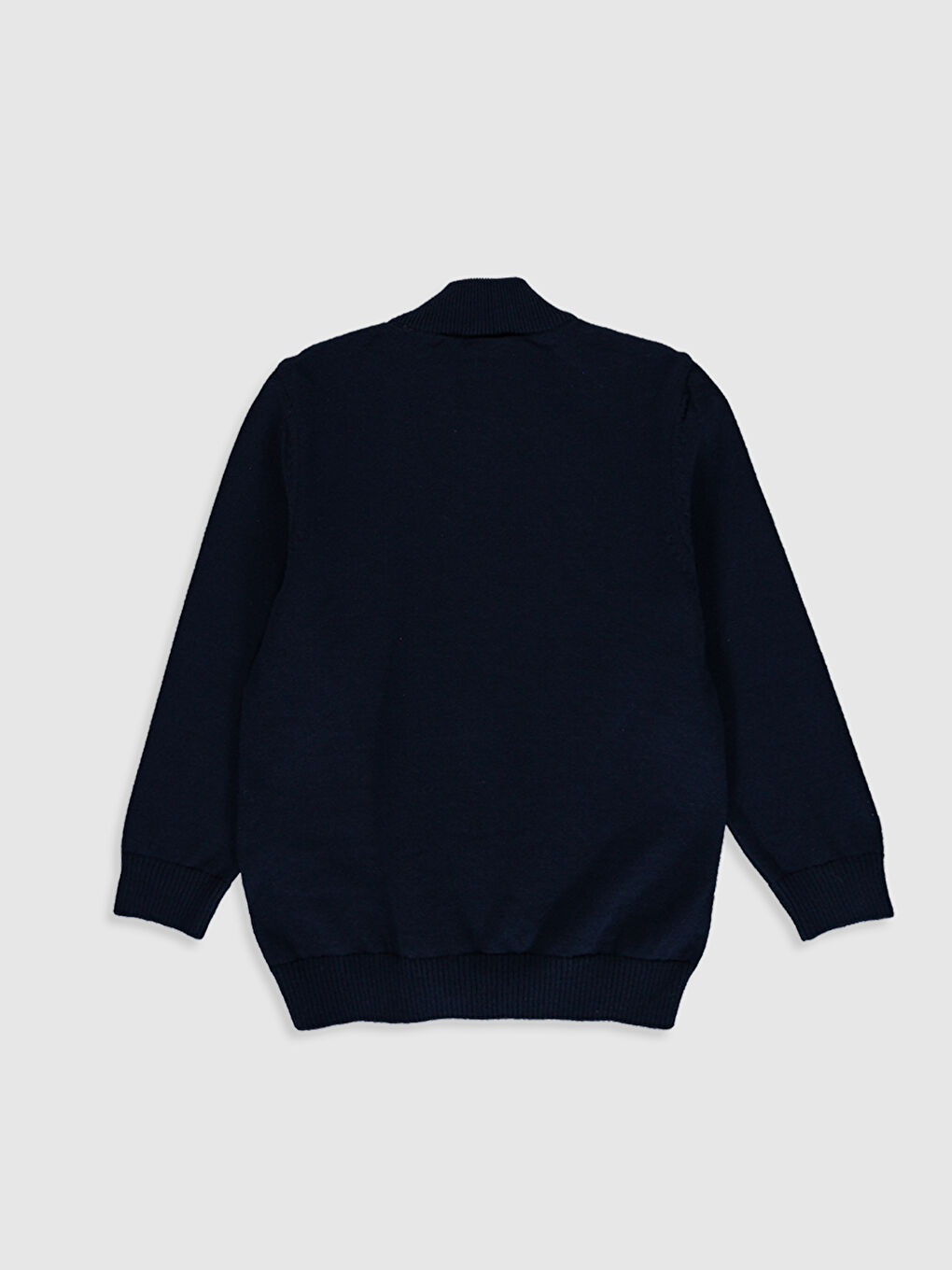 Lacivert Dik Yaka Uzun Kollu Erkek Çocuk Hırka-1