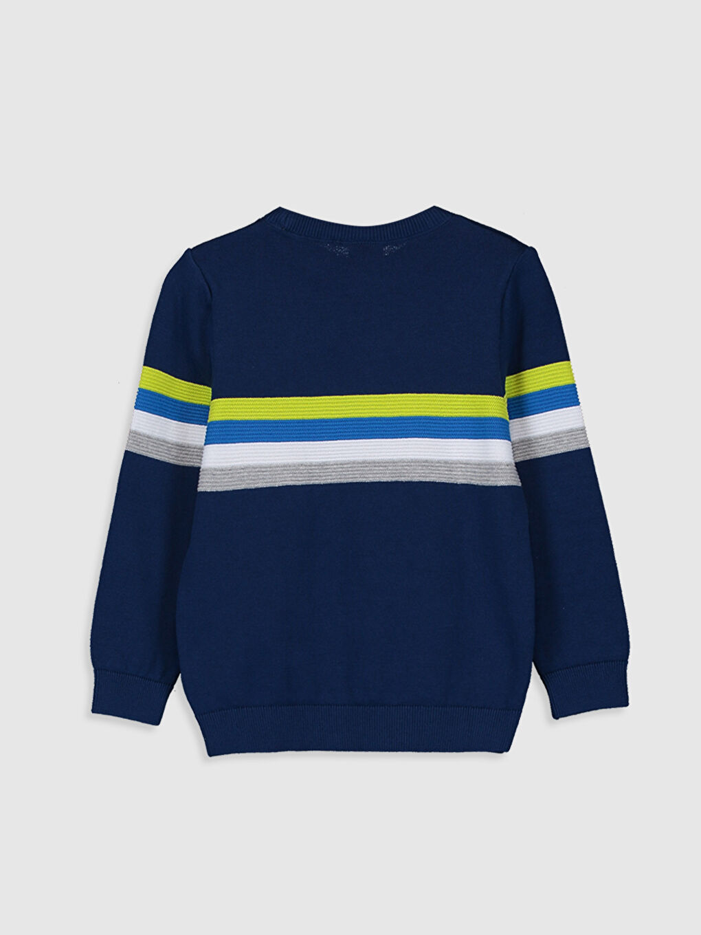 Lacivert Uzun Kollu Erkek Çocuk İnce Triko Kazak-1