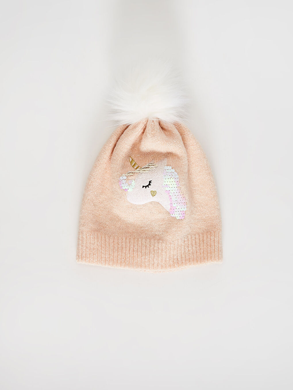 Берет из трикотажа с пайетками для девочек