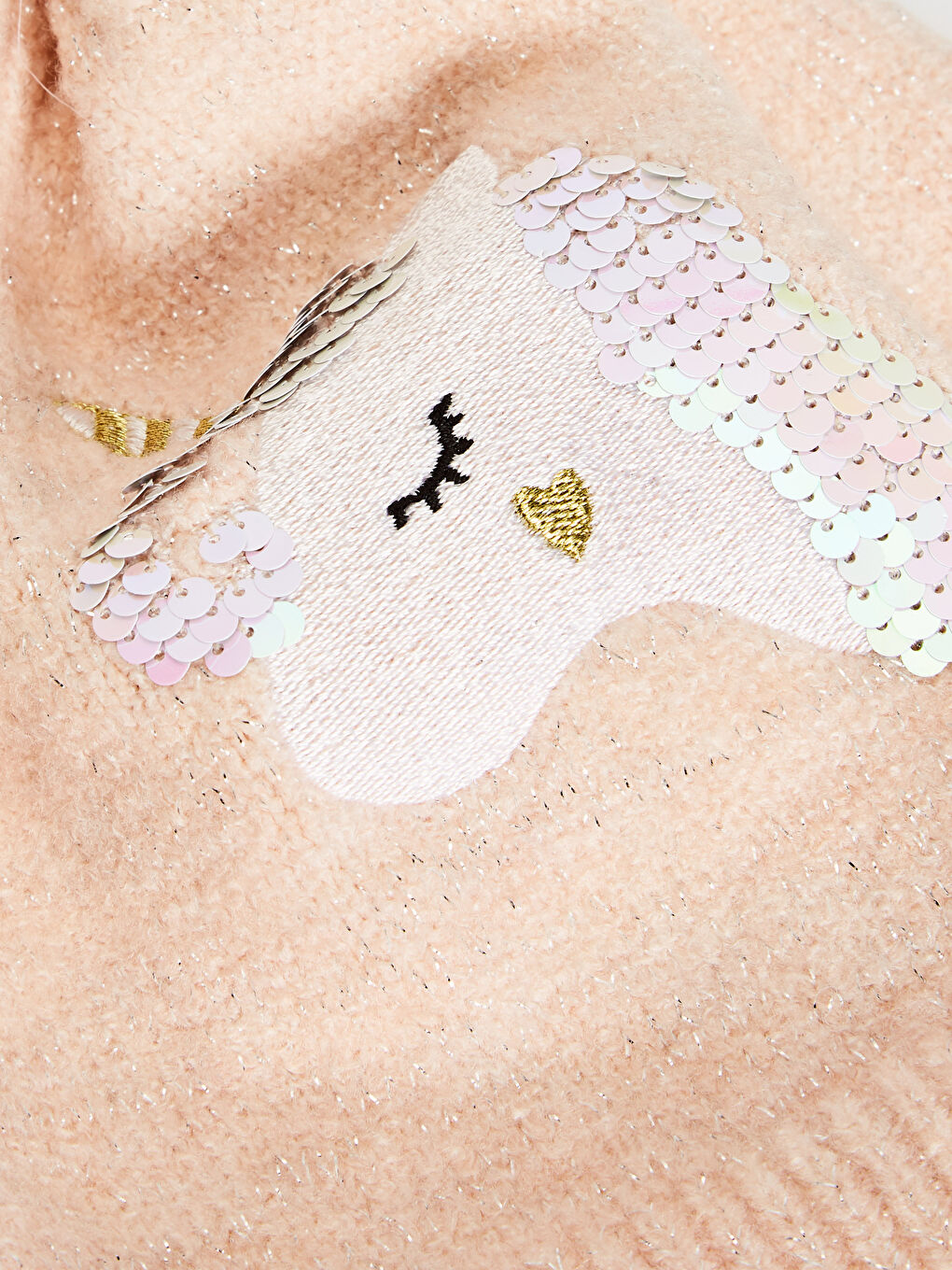 Берет из трикотажа с пайетками для девочек-2