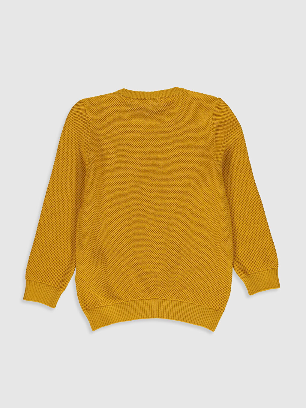 Sarı Uzun Kollu Erkek Çocuk İnce Triko Kazak-1