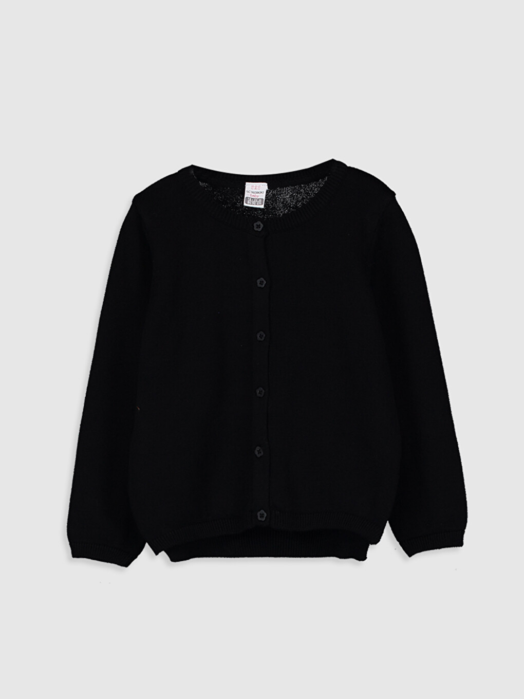 Crew Neck Long Sleeve Baby Girl Knitwear Cardigan