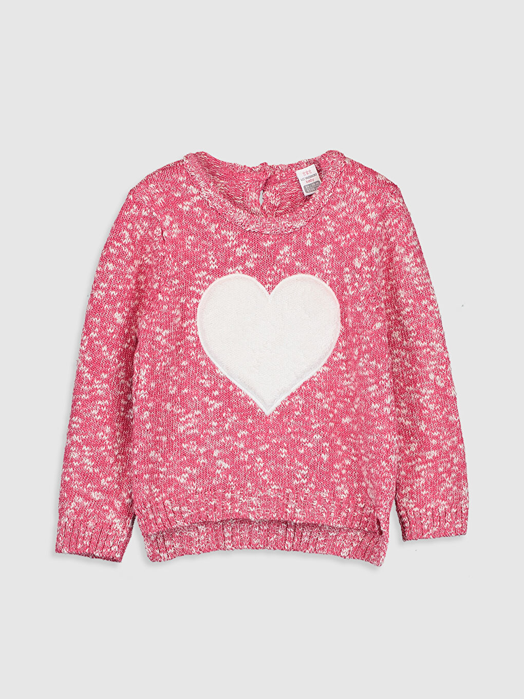 Pull-over en tricot imprimé à manches longues et col rond pour bébé fille