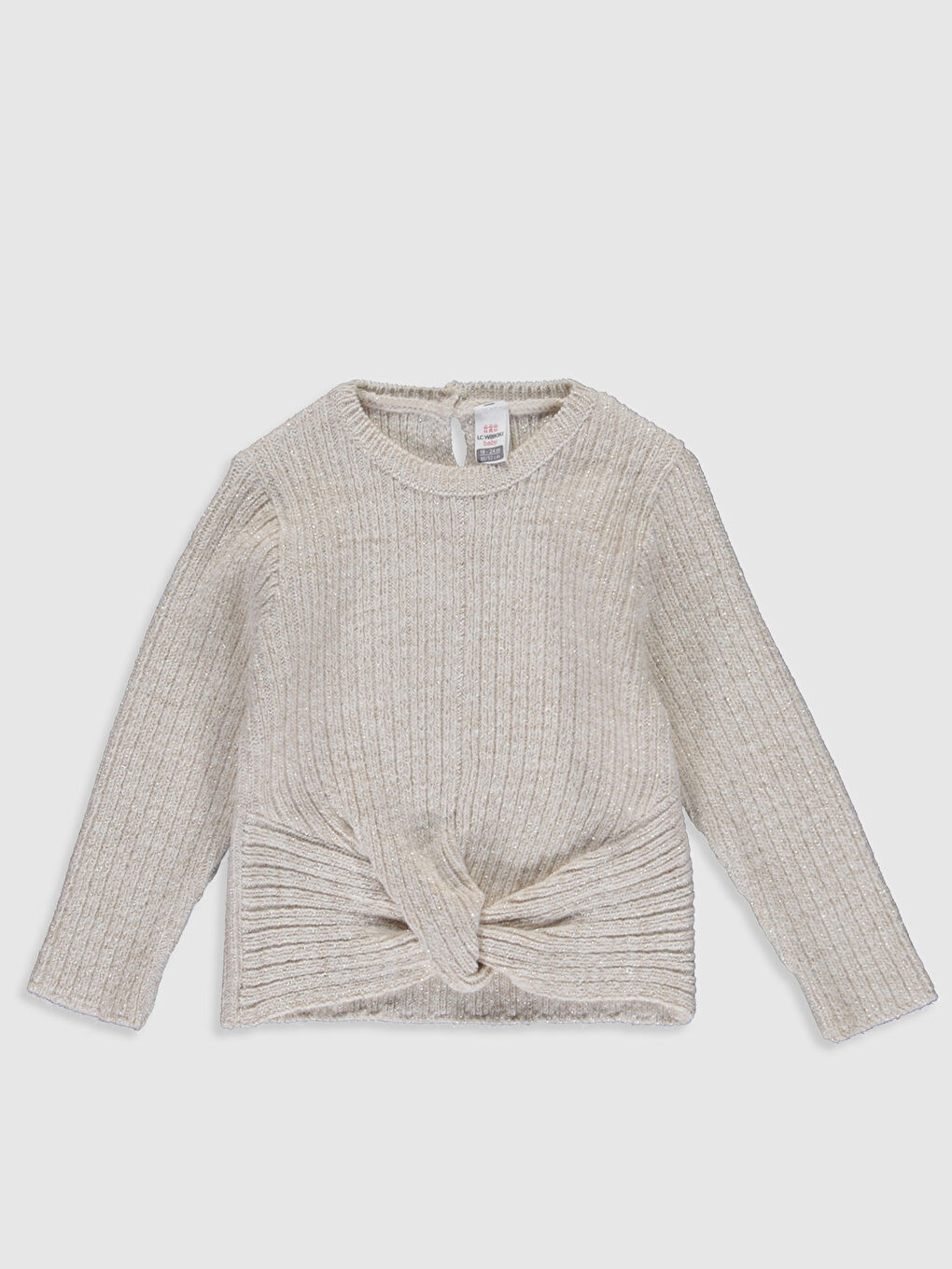 Bej Kız Bebek Triko Kazak