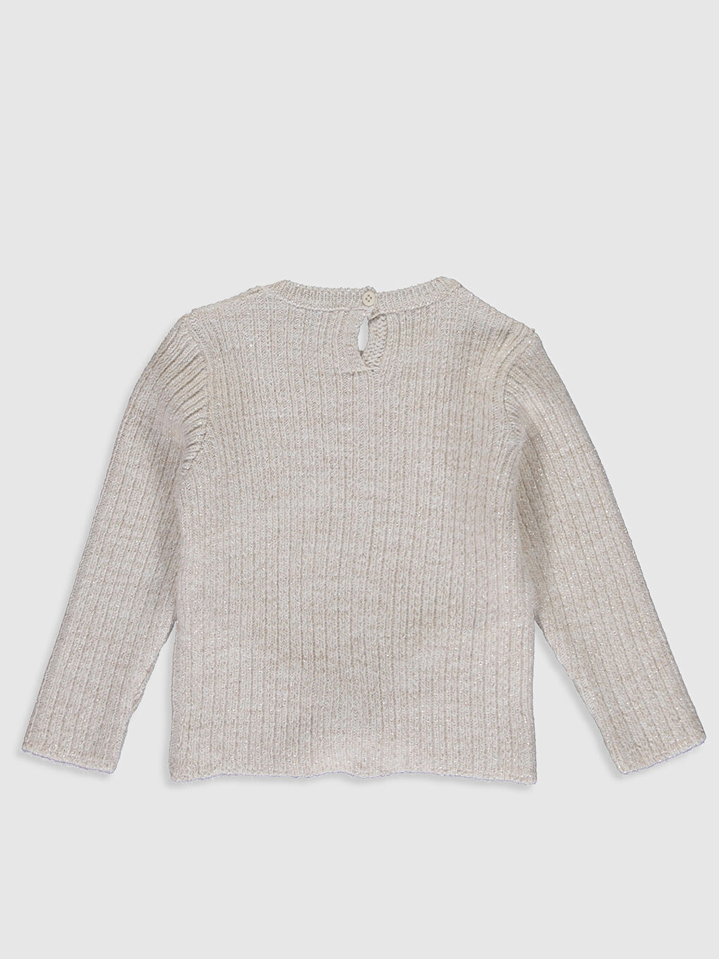 Bej Kız Bebek Triko Kazak-1