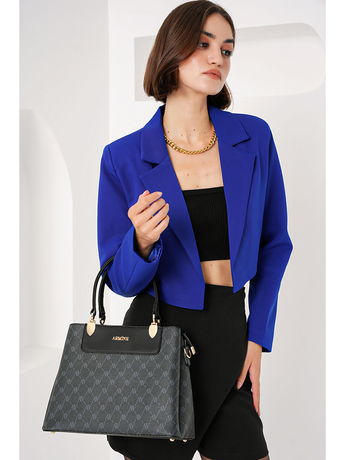 Bigdart 010176 Armine Baskılı Çanta - D. Siyah - S000274437-22238