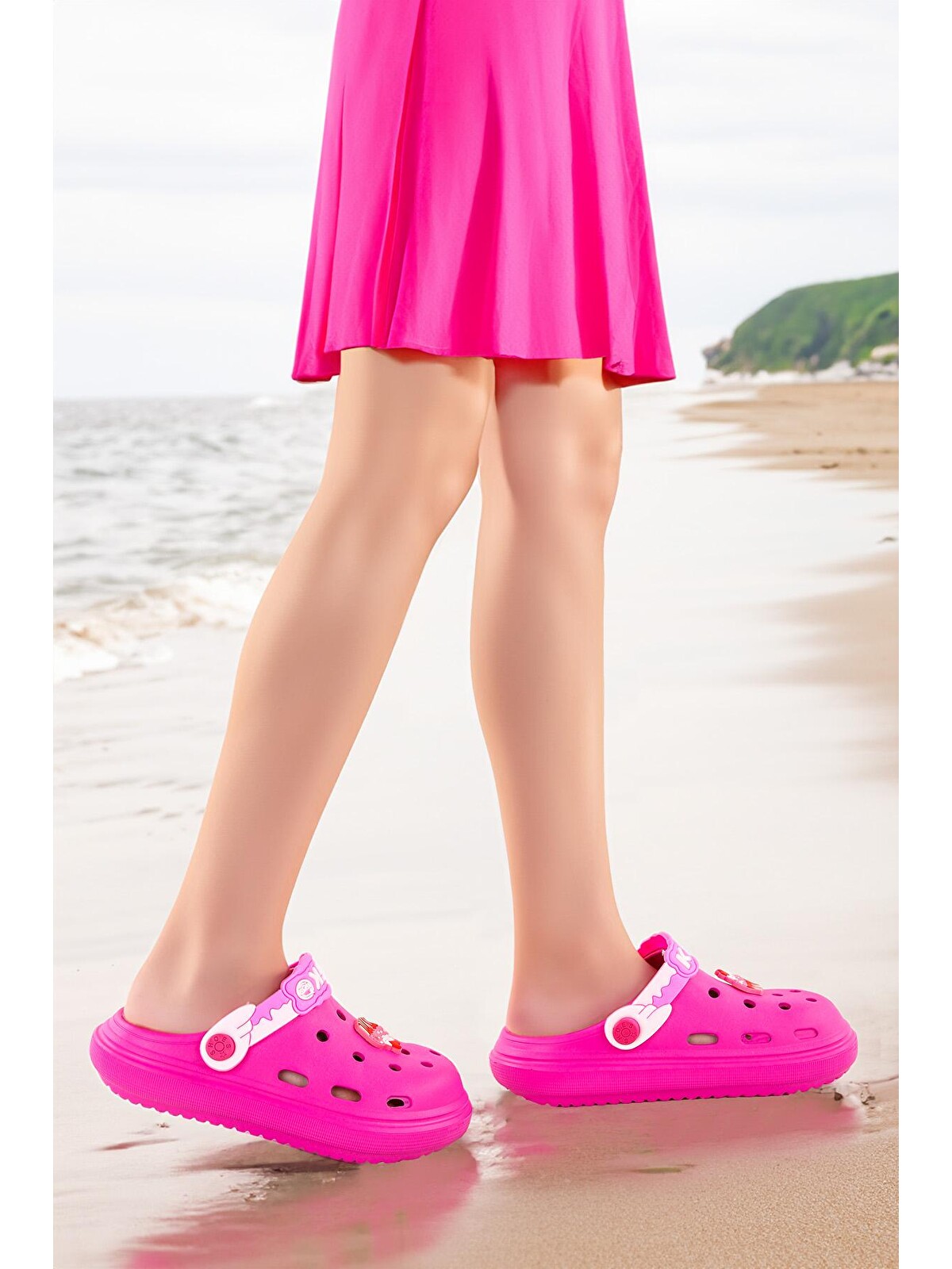 Kiko Kids Fuşya Eva Plaj Havuz Okul Kreş Kız Çocuk Terlik Twg 755