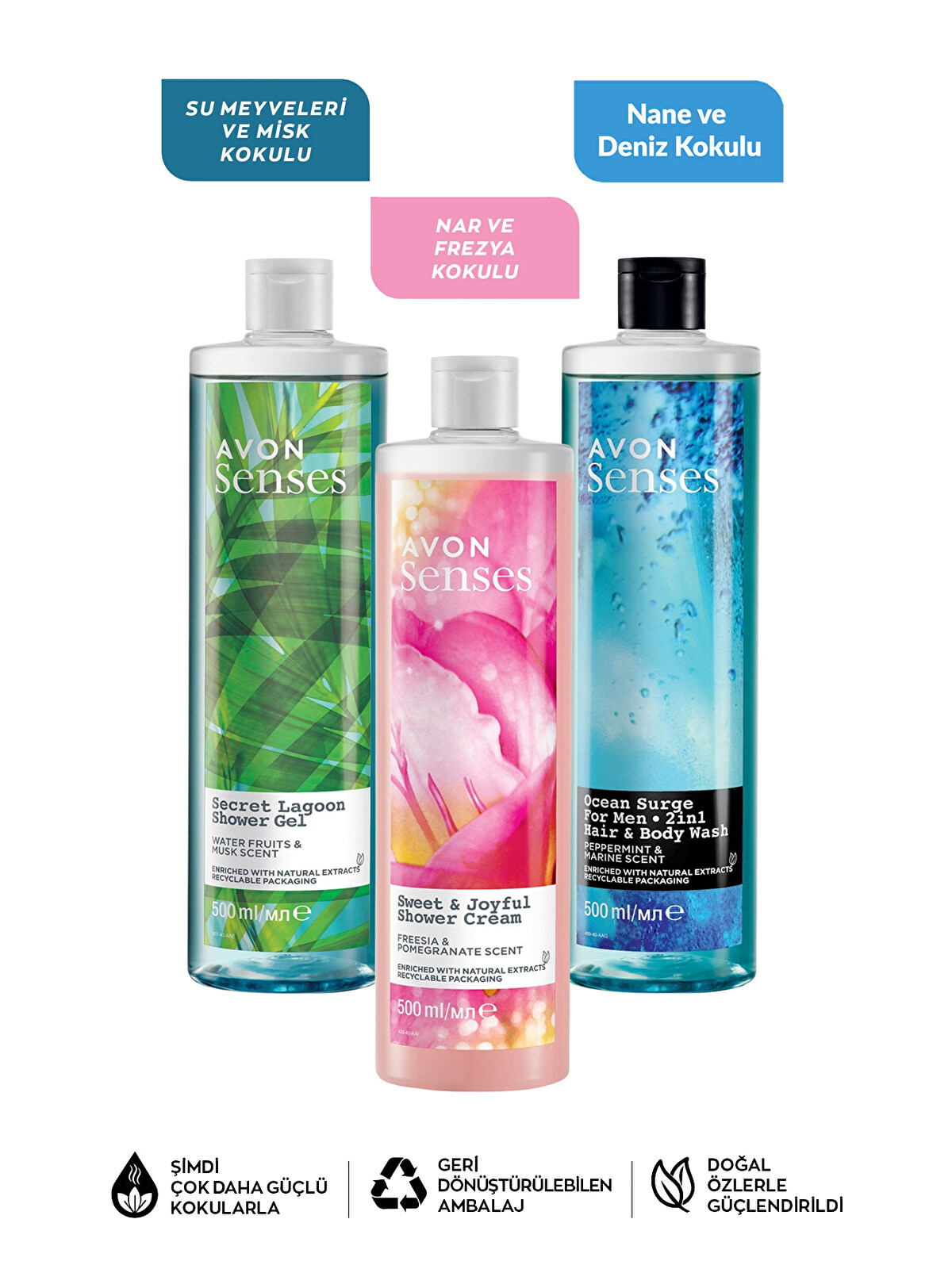 AVON Nane Deniz Frezya Nar Ve Misk Kokulu Erkek Kadın Duş Jeli