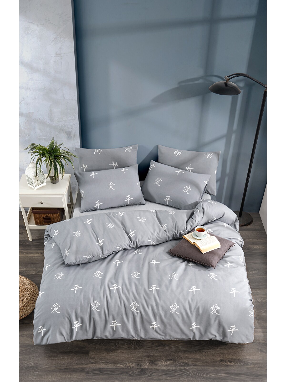 Tabu Home Ranforce Zen Huzuru Gri Tek Kişilik Nevresim seti