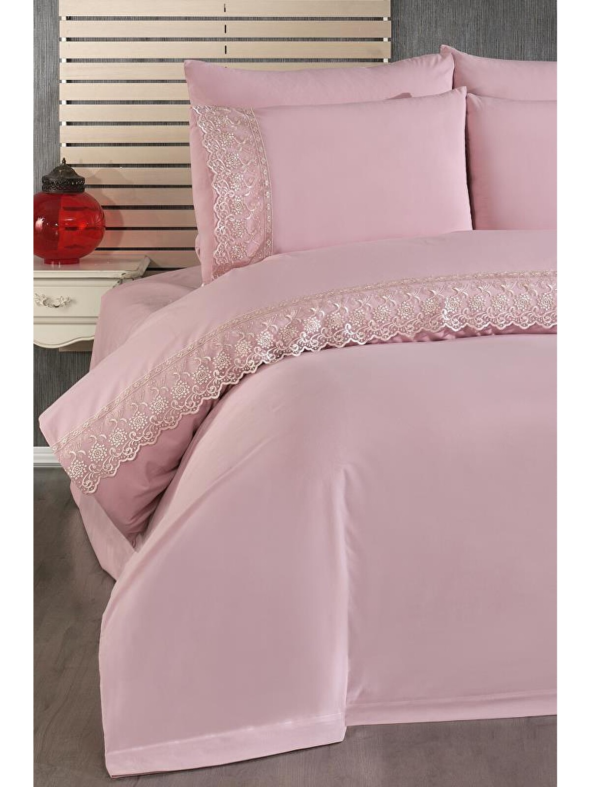 【新品】 NOTREémor tulle veil tops pink Çeyiz Diyarı Pembe Fransız Dantelli Reyhan Çeyizlik Nevresim