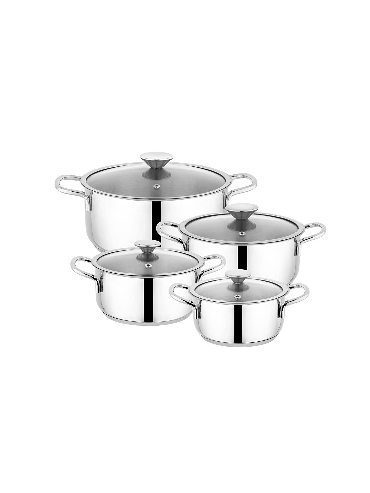 SCHAFER Steel Storm Çelik Tencere Seti 8 Parça-Inox