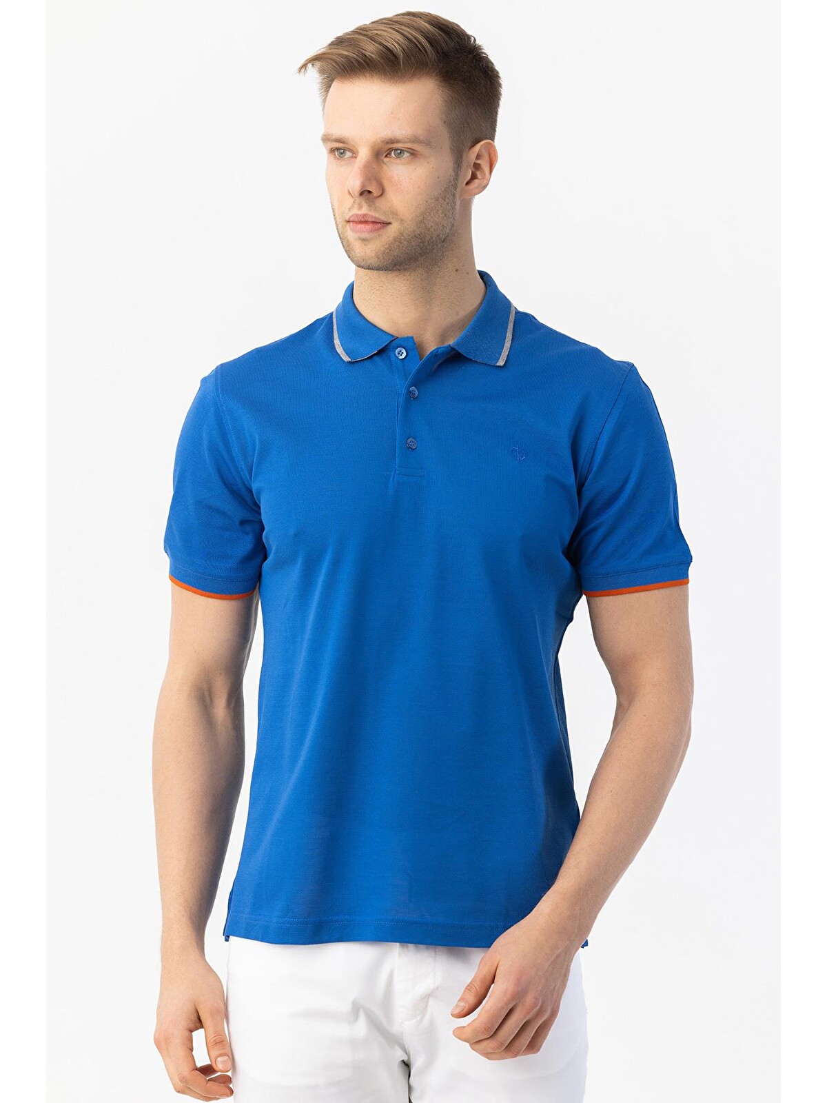 Sabri Özel Mavi Giotelli Erkek Saks Dar Kesim Slim Fit %100 Pamuk Sabri Özel Mavi Giotelli Erkek Saks Dar Kesim Slim Fit %100 Pamuk