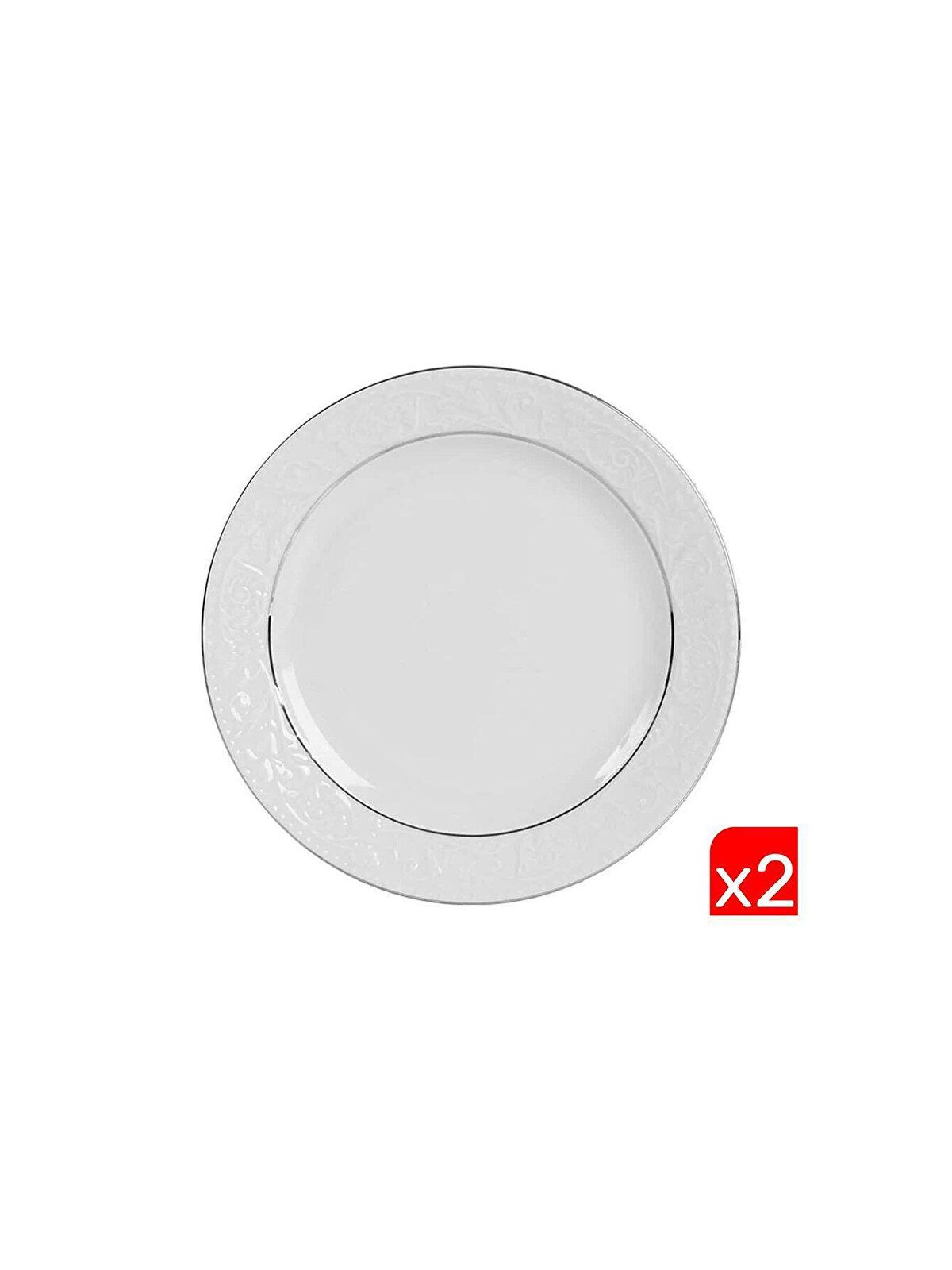 PORLAND Hazan Platin Yaldız Düz Tabak 25cm 2 li 04POR031150