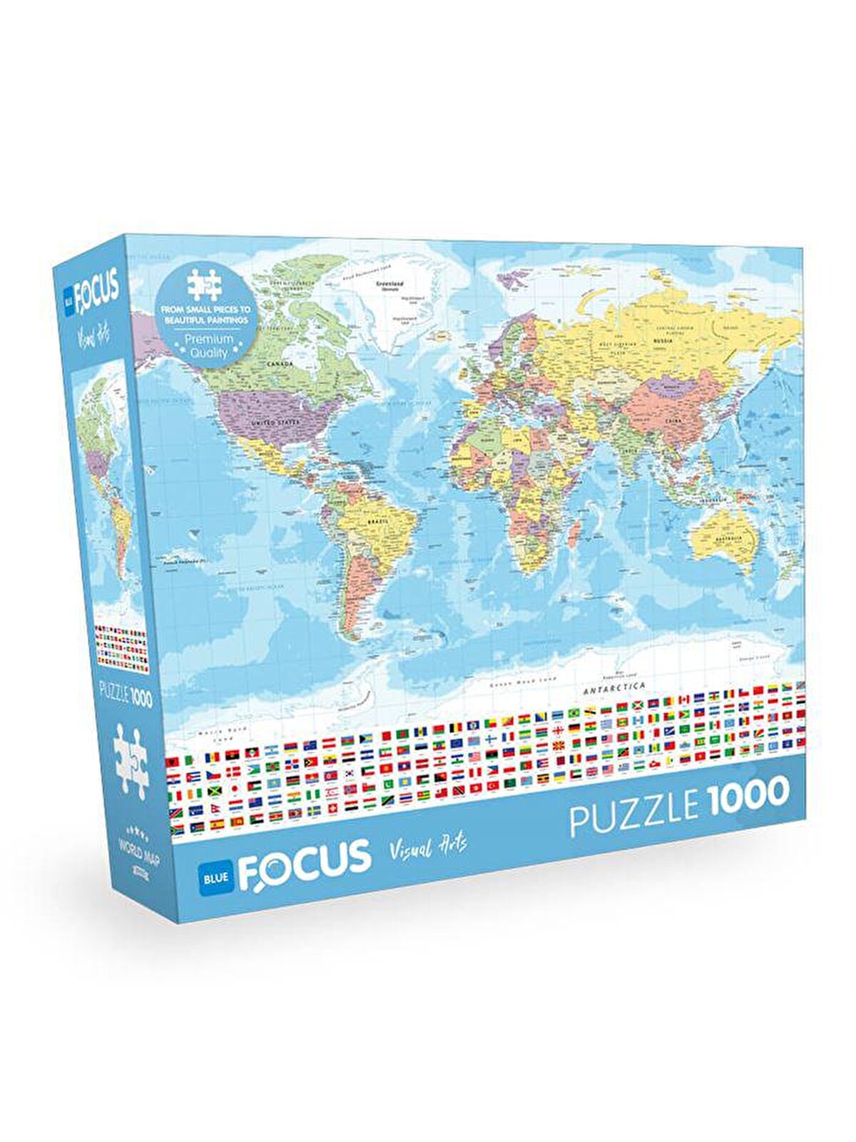 Blue Focus 1000 Parça Puzzle World Map (Dünya Haritası
