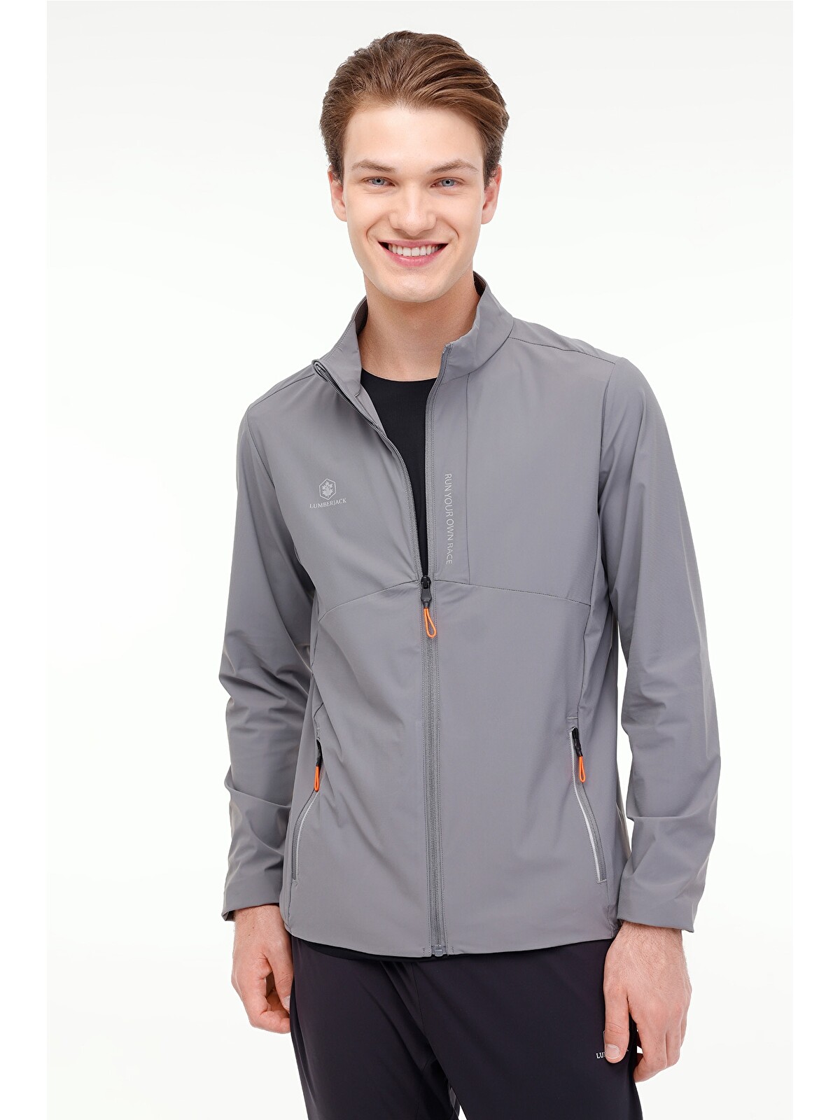 Lumberjack Gri ML QUANE 18PRF2026 4FX Erkek Fermuarlı Sweatshirt