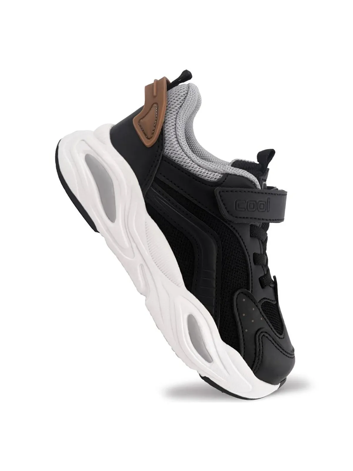 Daxtors Siyah Evo Sneaker Ortopedik Taban Unisex Çocuk Spor