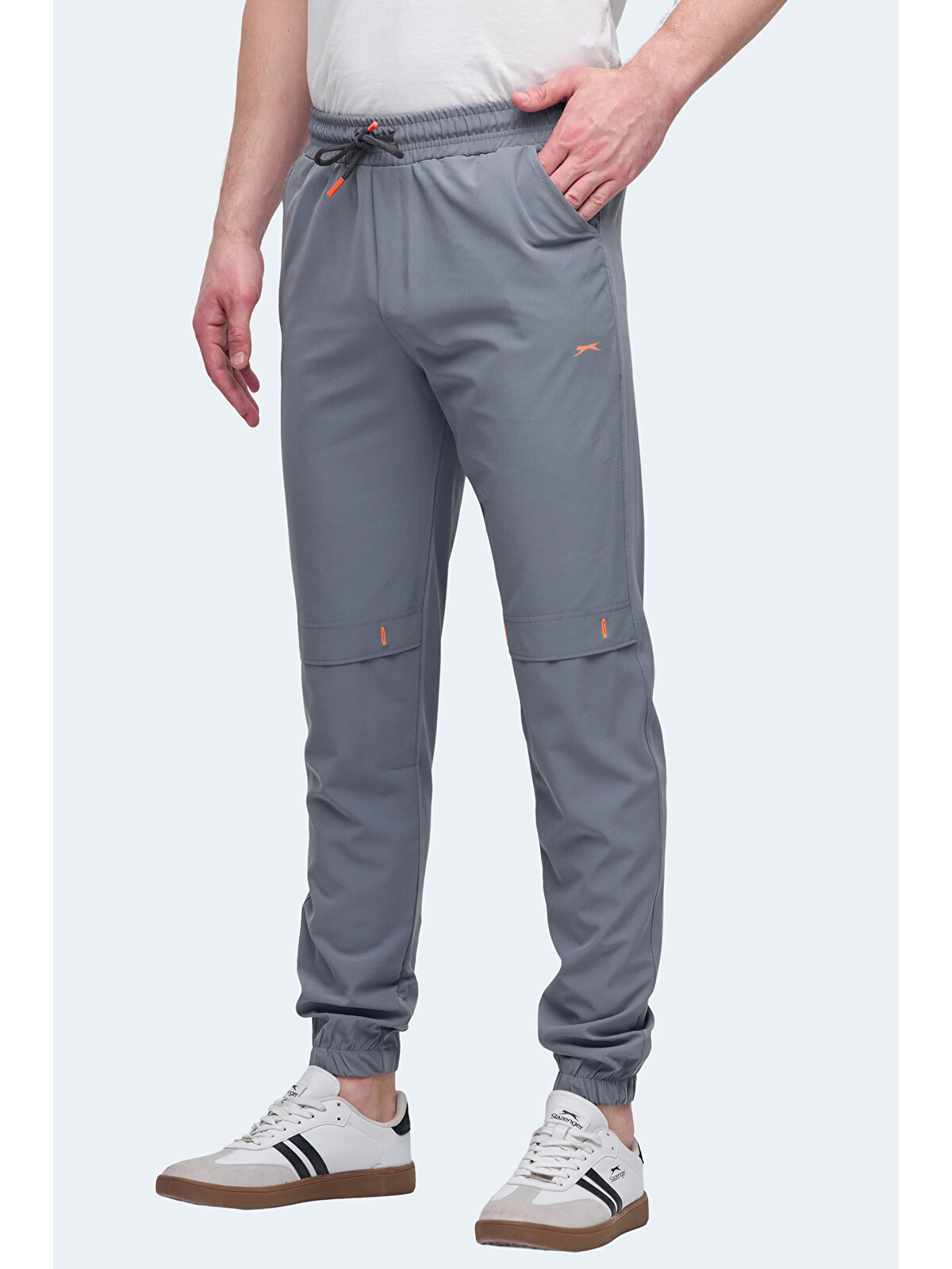 SLAZENGER Nadja Erkek Cepli Dar Paça Koyu Gri Jogger Eşofman Altı