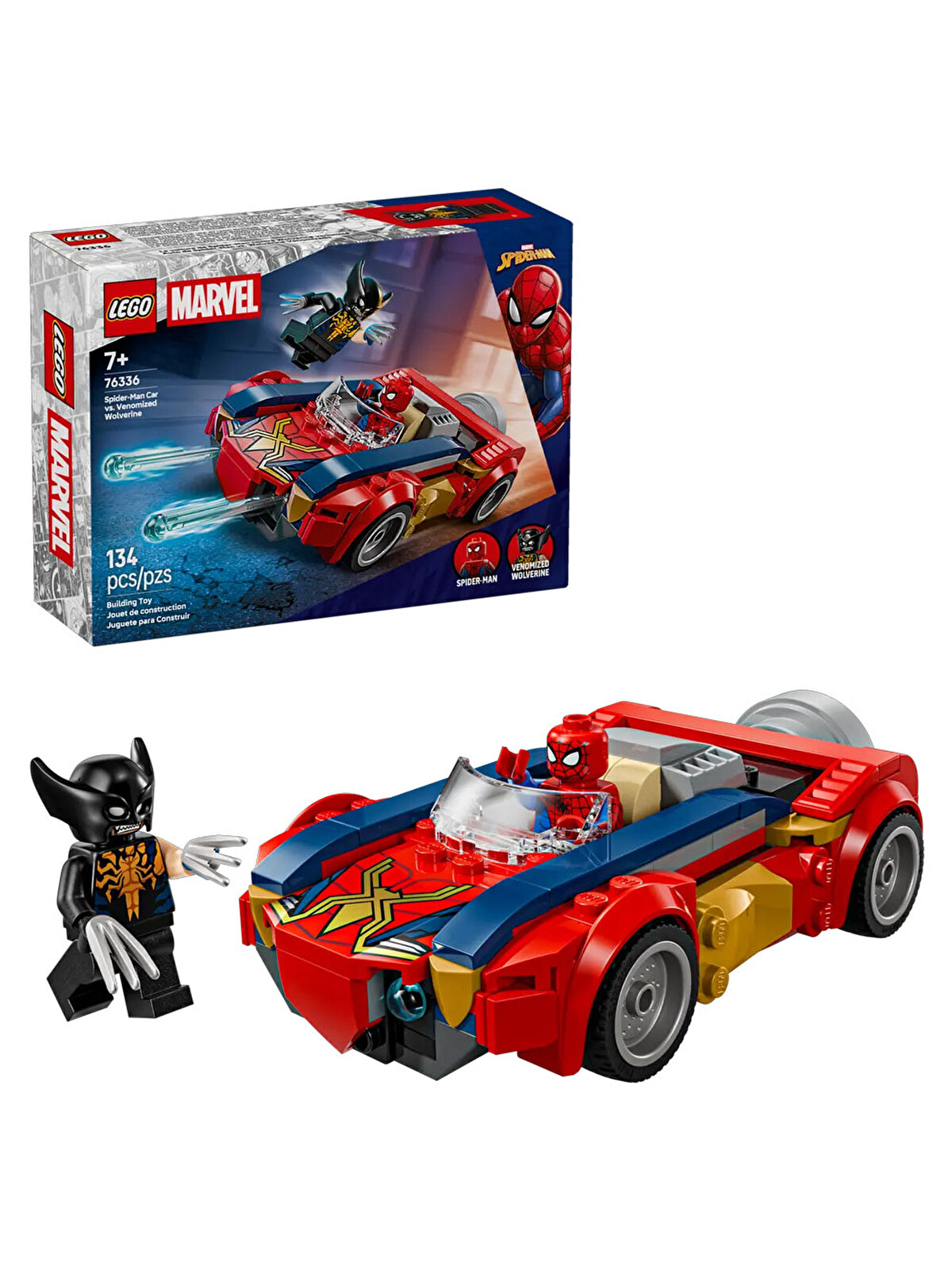Lego Marvel Örümcek Adam Arabası Vs. Venom Wolverine 76336
